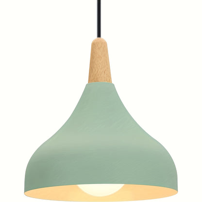 Moderne dråbeformet pendel | Metal- og trælampe