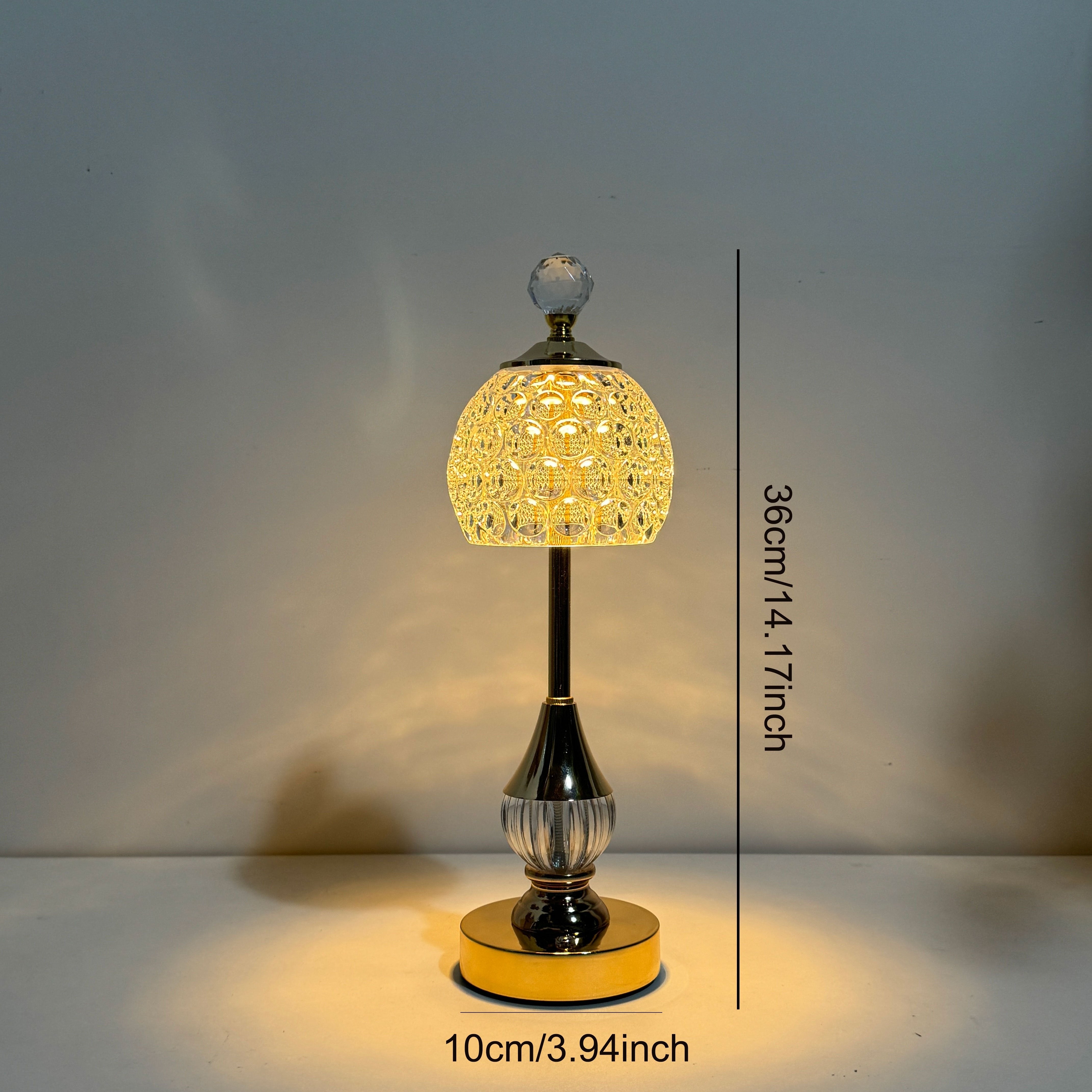 Crystal Touch Table Lamp | Rechargeable LED Bedside Light