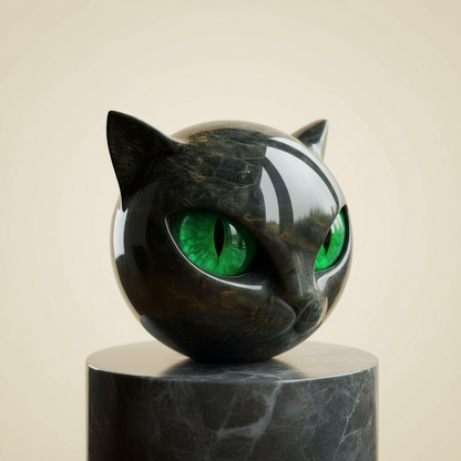 Decorative Cat Sculpture Unique Home Accent Modern Interiors - Image 1