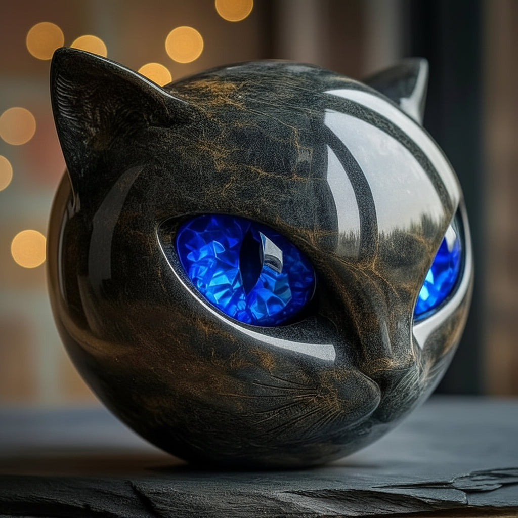 Decorative Cat Sculpture Unique Home Accent Modern Interiors - Image 10