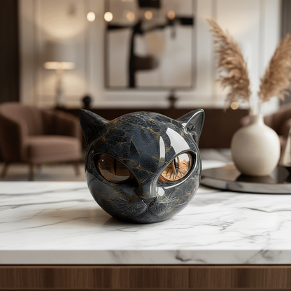 Decorative Cat Sculpture Unique Home Accent Modern Interiors - Image 5