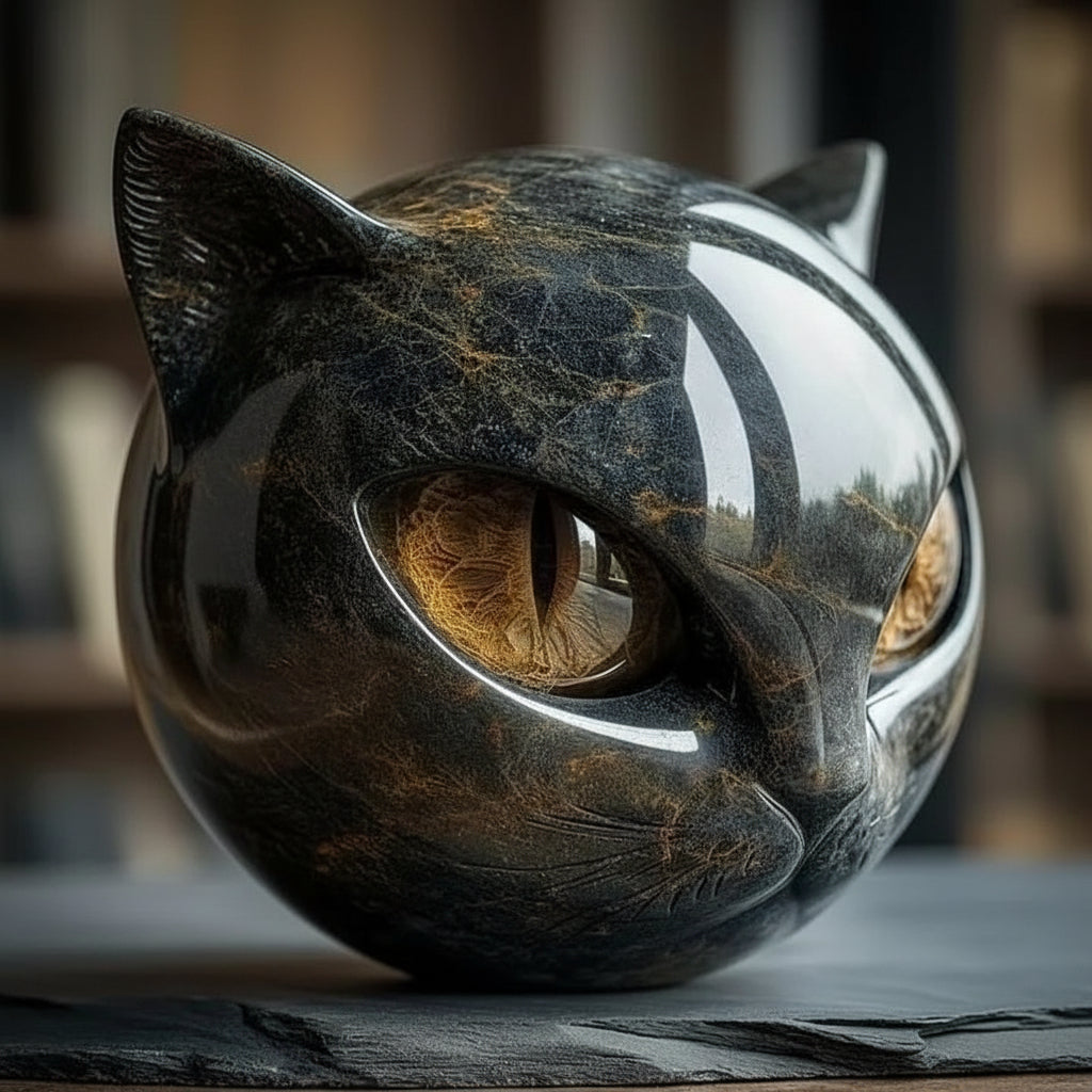 Decorative Cat Sculpture Unique Home Accent Modern Interiors - Image 8