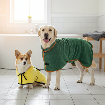 Dog Towel Drying Coat Adjustable Fit Pets Dog Bath Towel - Image 1