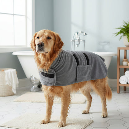 Dog Towel Drying Coat Adjustable Fit Pets Dog Bath Towel - Image 6