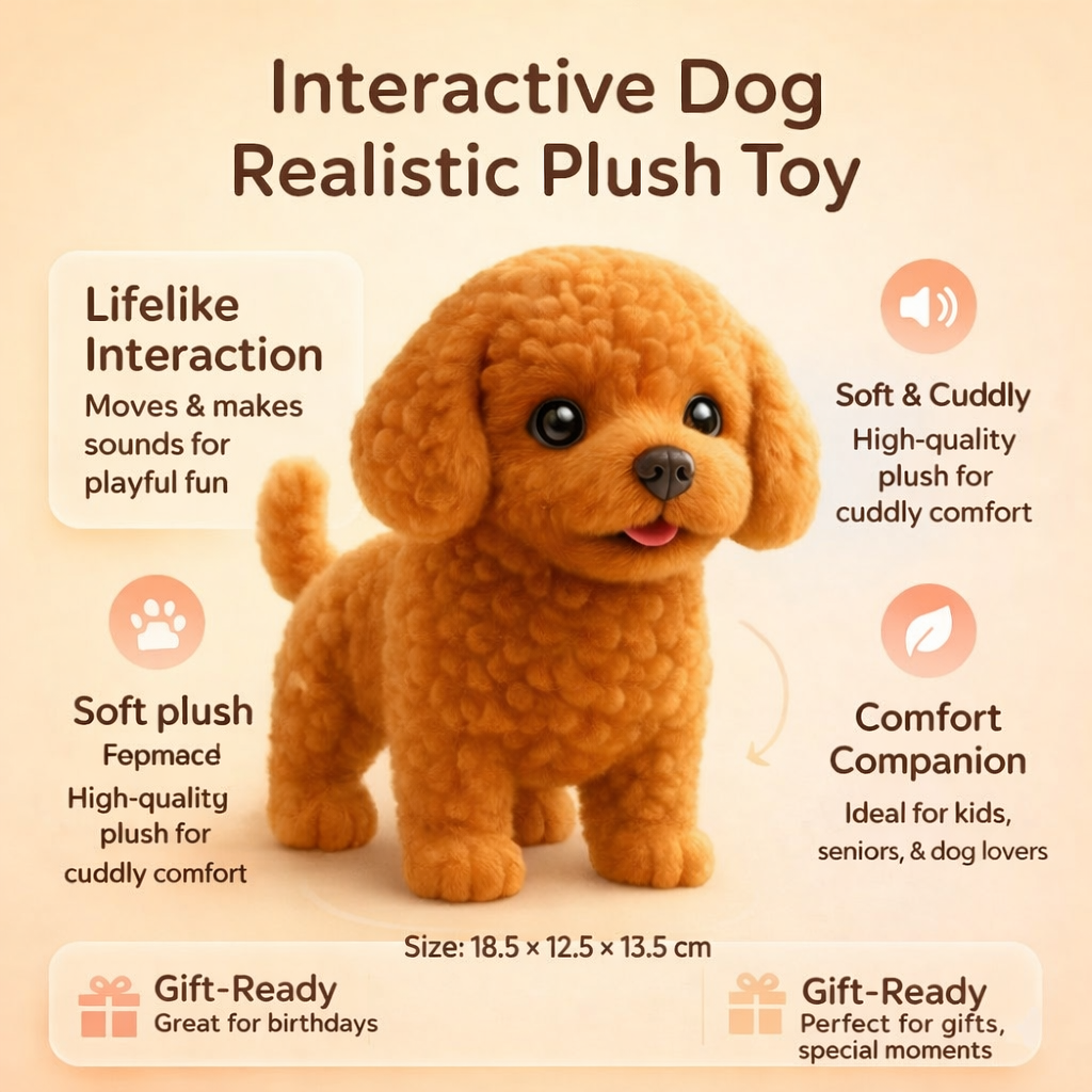 Dog Plush Toy Interactive Kids Stuffed Animal Play Toy