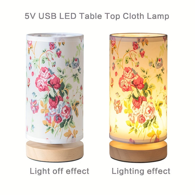 Lampada da tavolo moderna in legno | Luce da comodino alimentata via USB