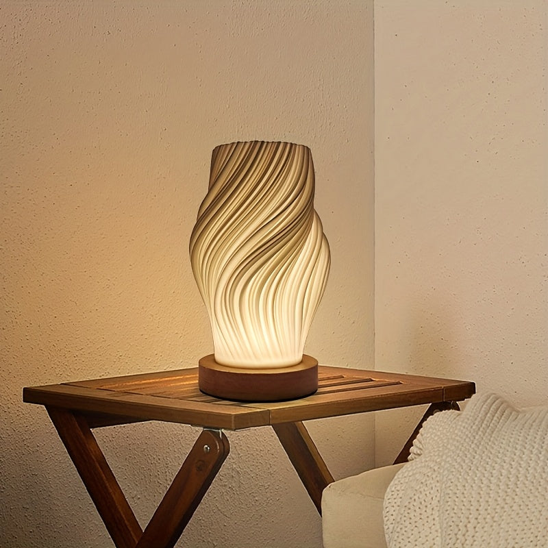 Moderne LED-Tischlampe mit Wirbel-Design | Minimalistische dimmbare Nachttisch- und Schreibtischlampe