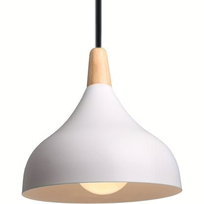 Moderne dråbeformet pendel | Metal- og trælampe