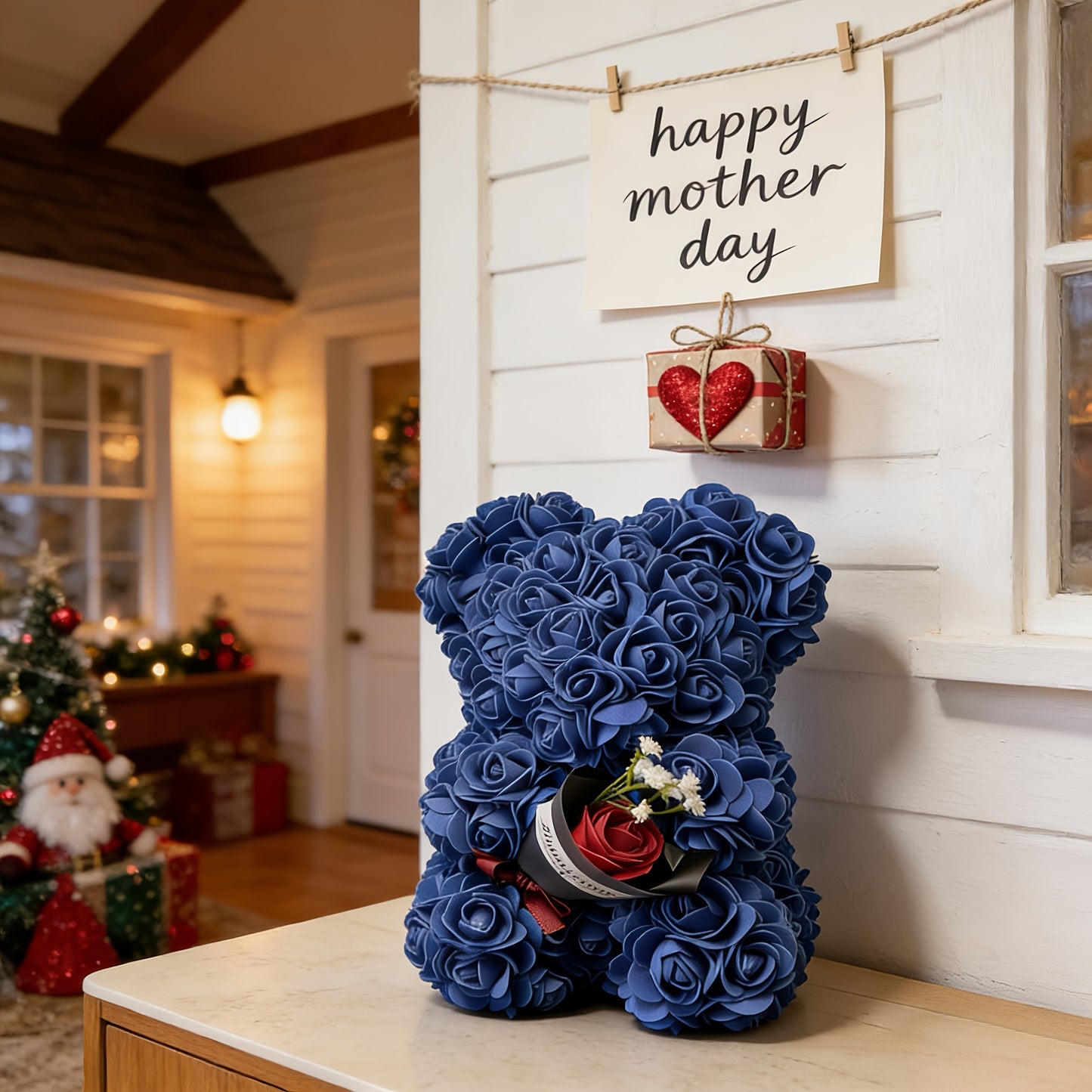 Muttertags-Rosenbär Geschenk Künstliche Blume Teddybär Dekoration