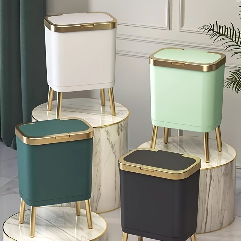 Coș de gunoi modern de 15L cu picioare ridicate | Coș elegant pentru bucătărie, living și baie