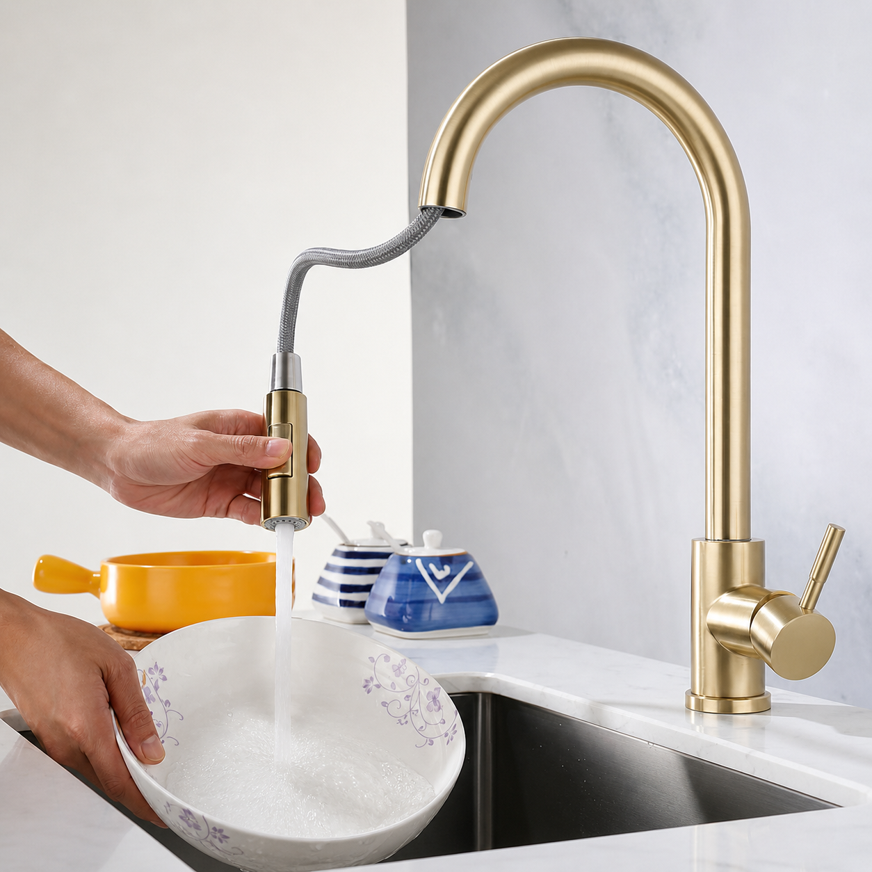 Rubinetto Cucina Estraibile Doccetta Miscelatore Lavello