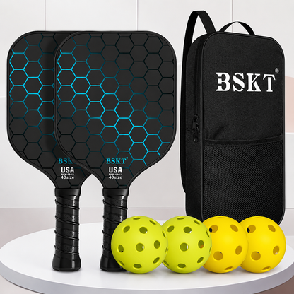 Set di racchette da pickleball leggere in fibra di vetro con palline