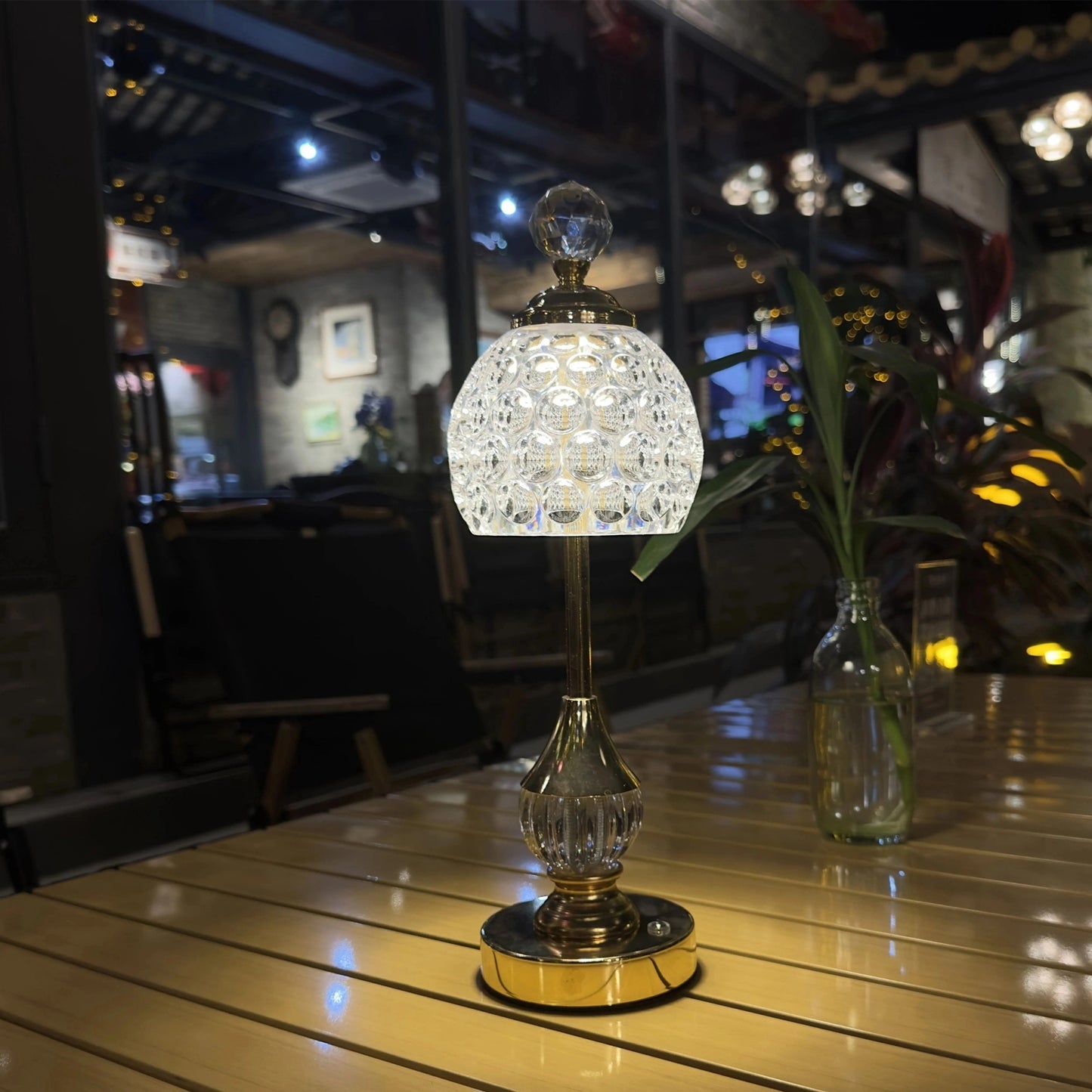 Crystal Touch Table Lamp | Rechargeable LED Bedside Light