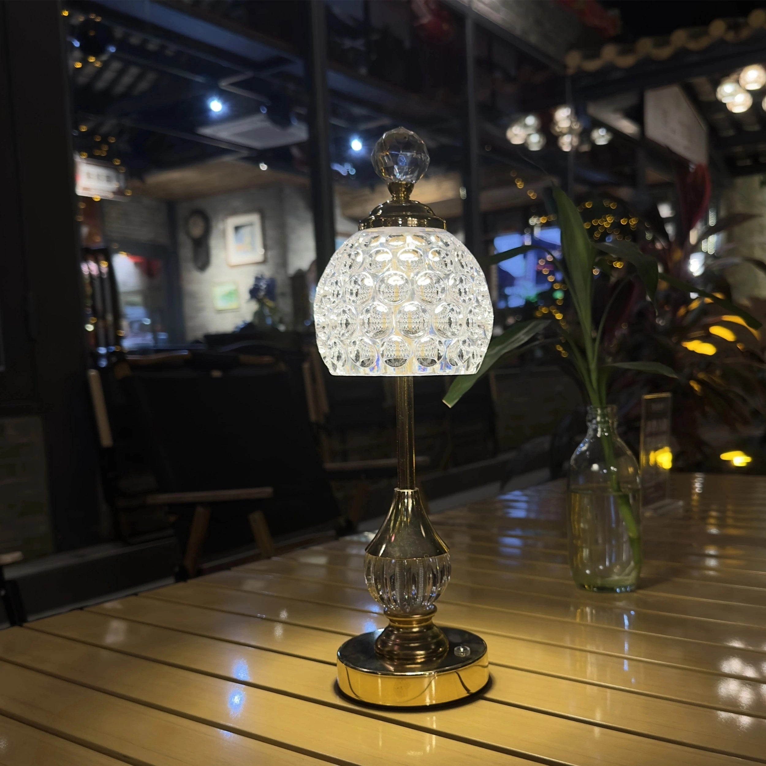 Crystal Touch Table Lamp | Rechargeable LED Bedside Light