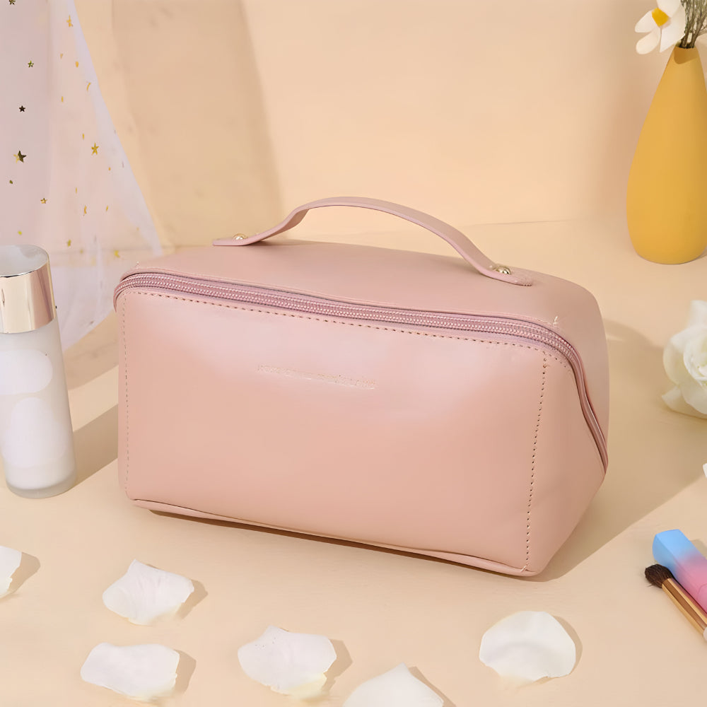 Borsa per trucchi Organizzatore da viaggio Custodia cosmetica in pelle sintetica Grande capacità
