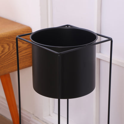 Metal indendørs planteholder | Moderne sort rektangulær planteholder
