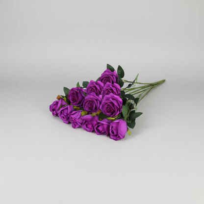 Buchet de flori artificiale pentru Ziua Mamei, trandafiri roșii decorativi