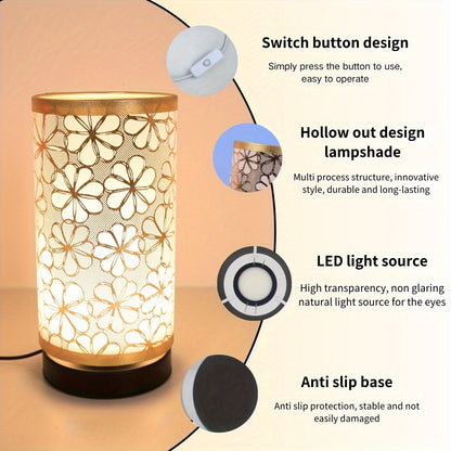 Lámpara de Mesa USB Floral | Luz Decorativa Ambiental Cálida