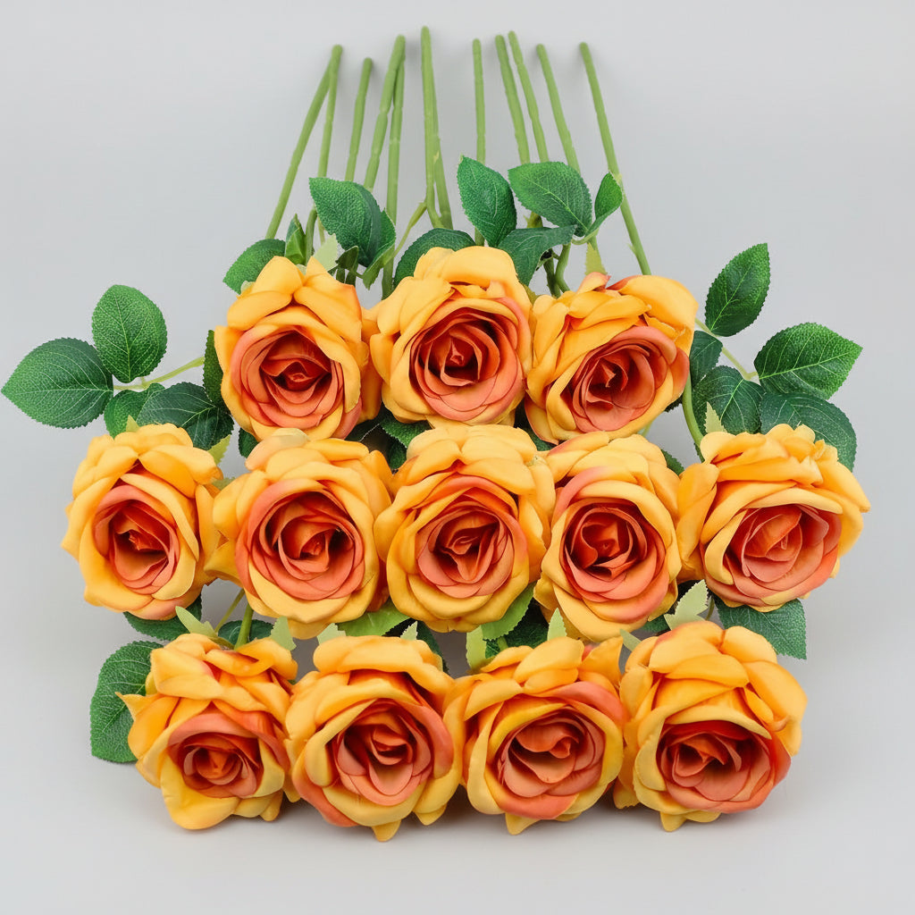 Buchet de flori artificiale pentru Ziua Mamei, trandafiri roșii decorativi