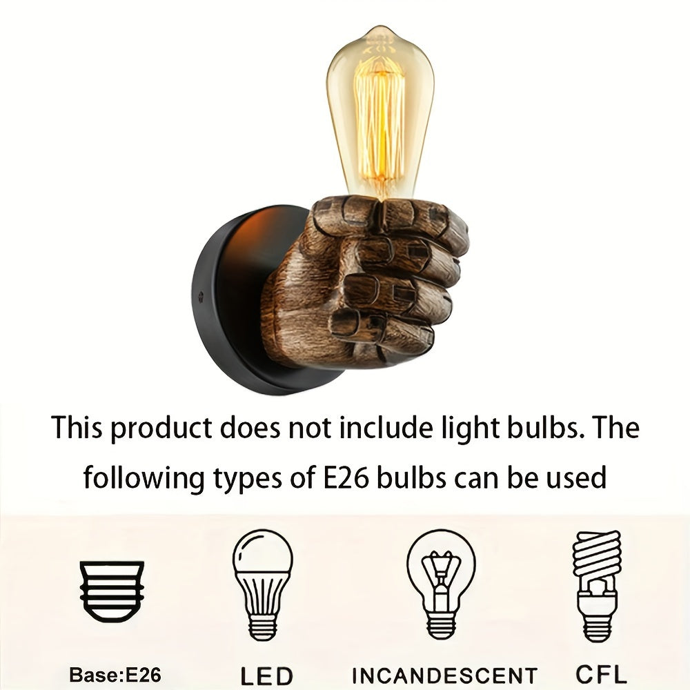 Industrial Hand Wall Lamp | Resin E26 Wall Sconce