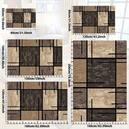 Geometric Elegance Area Rug | Modern Washable Non-Slip Carpet