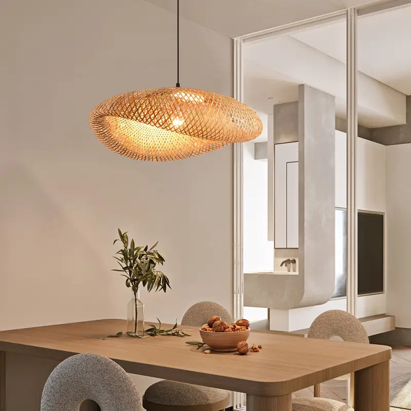 BambooBoho | Handwoven Bohemian Rattan Pendant Lampshade
