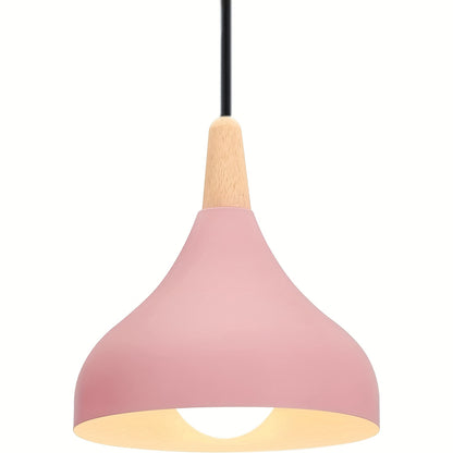 Moderne dråbeformet pendel | Metal- og trælampe