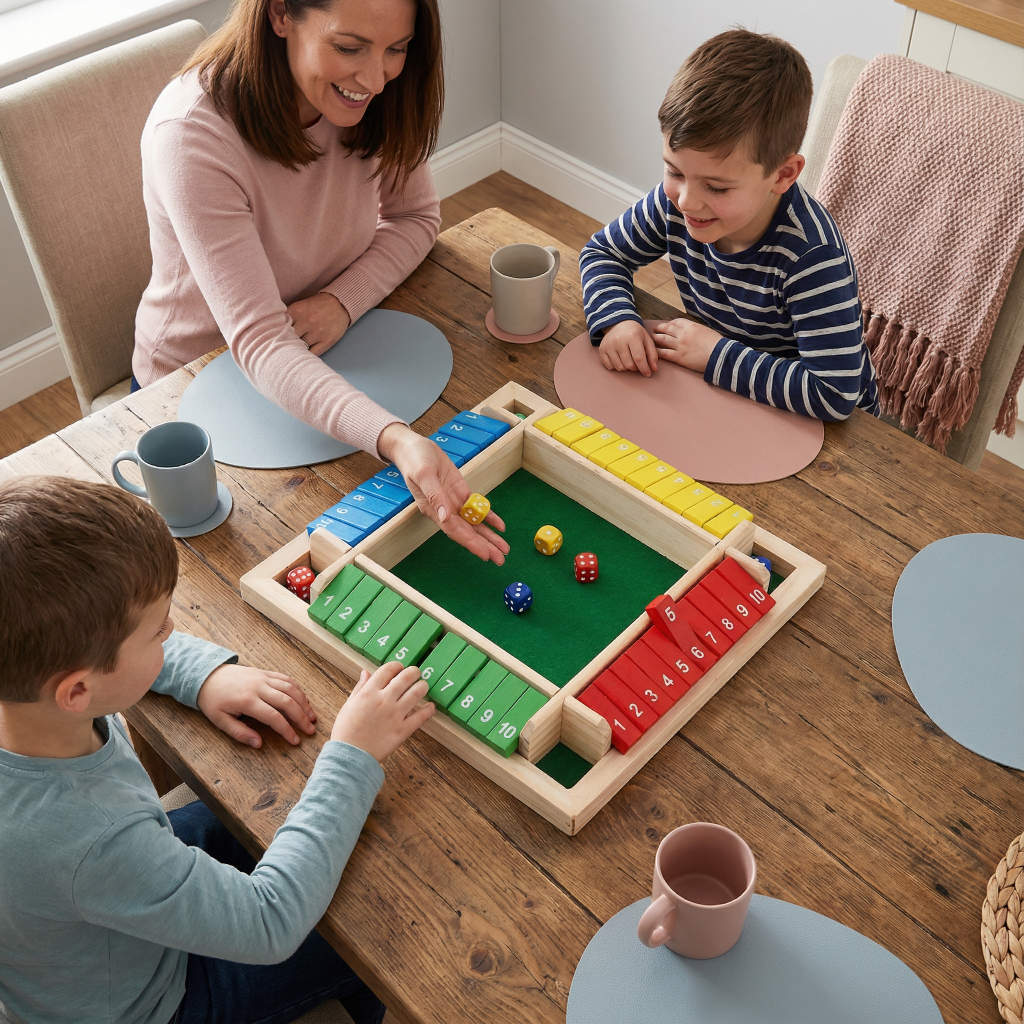 Brettspiel Holz-Würfelspiel Familiäres Mathe-Lernspiel Tischspiel