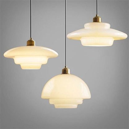 Hvid glaspendel | Moderne mid-century elegance