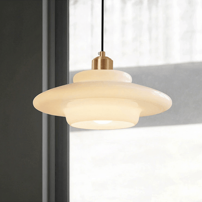 Hvid glaspendel | Moderne mid-century elegance