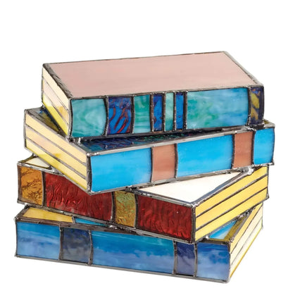 Lampă de carte din sticlă colorată | Iluminat artistic lucrat manual
