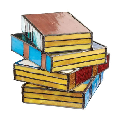 Lampă de carte din sticlă colorată | Iluminat artistic lucrat manual