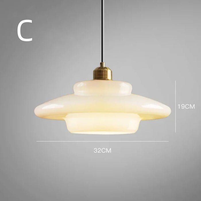 Hvid glaspendel | Moderne mid-century elegance