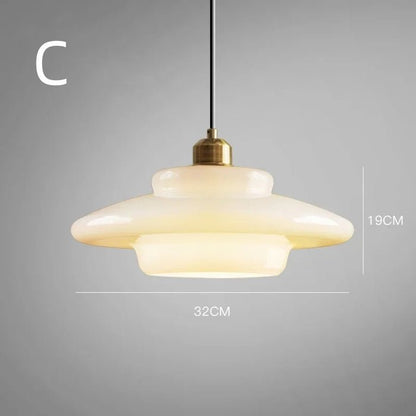 Hvid glaspendel | Moderne mid-century elegance