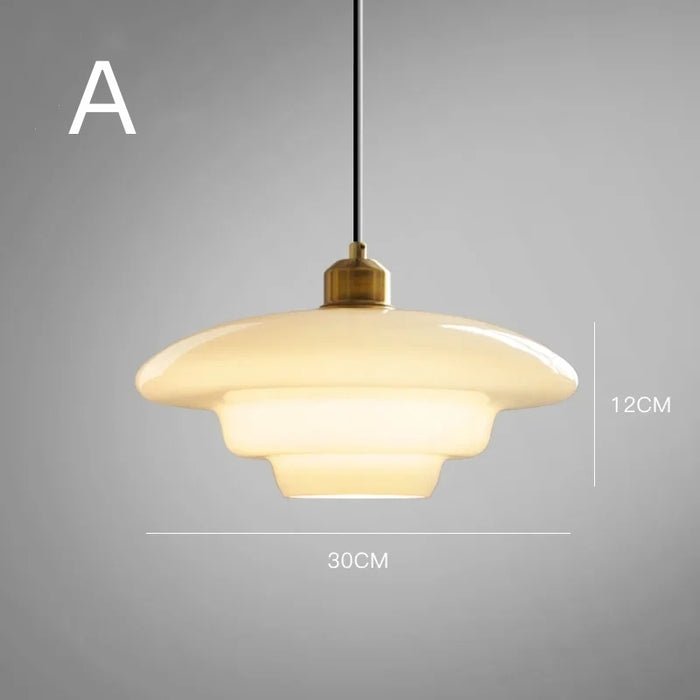 Hvid glaspendel | Moderne mid-century elegance