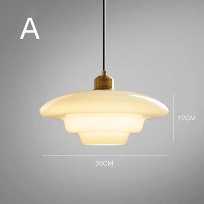 Hvid glaspendel | Moderne mid-century elegance