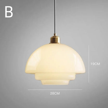 Hvid glaspendel | Moderne mid-century elegance