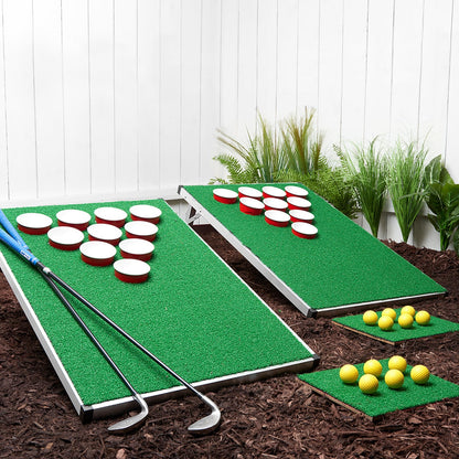 Golf Cornhole Pong Backyard Game Folding Portable Set - Image 1