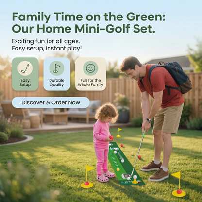 Golf Putting Mat Adjustable Golf Clubs Indoor Play Set - Image 11