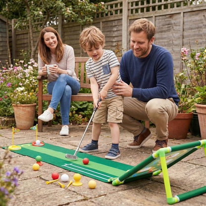 Golf Putting Mat Adjustable Golf Clubs Indoor Play Set - Image 2