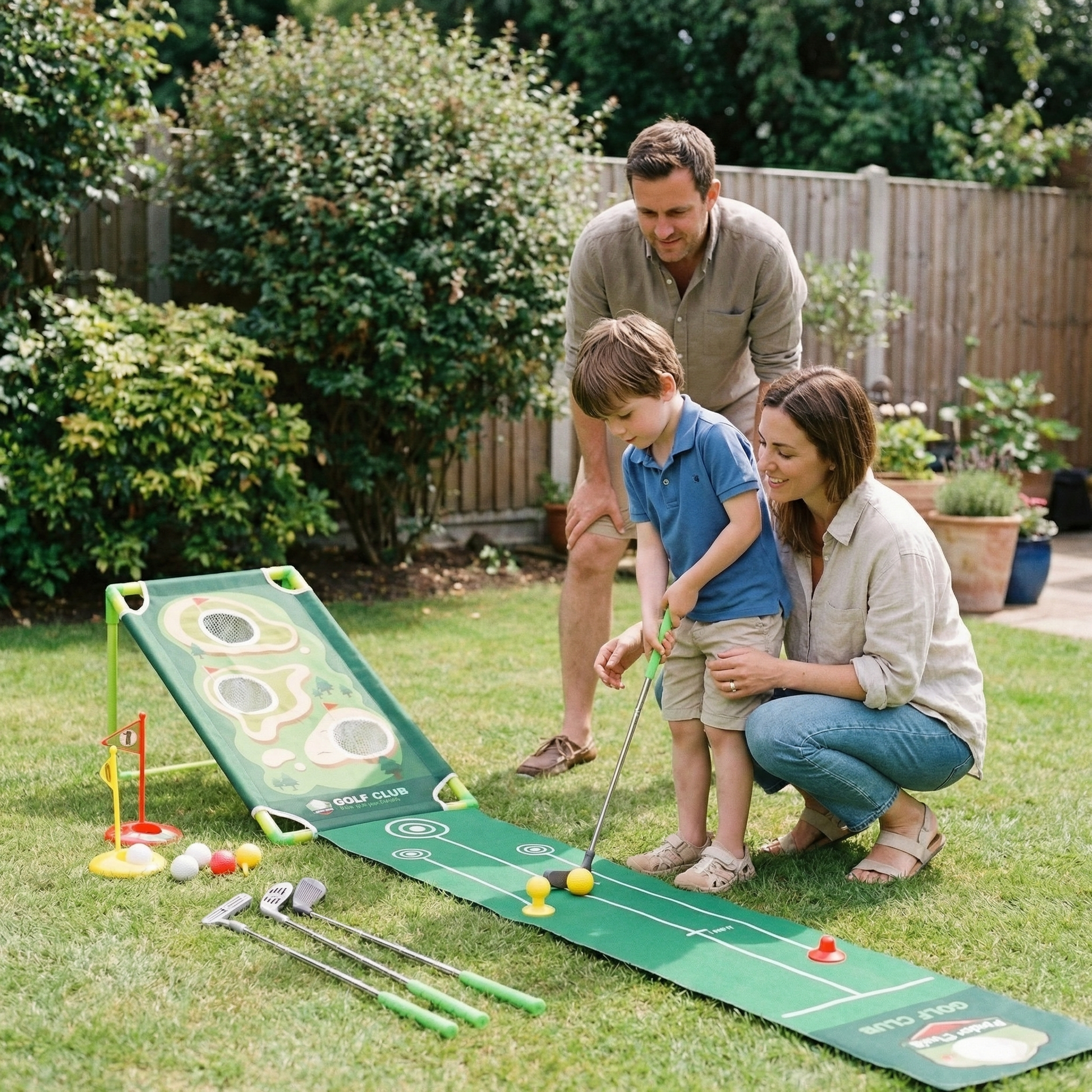 Golf Putting Mat Adjustable Golf Clubs Indoor Play Set - Image 8