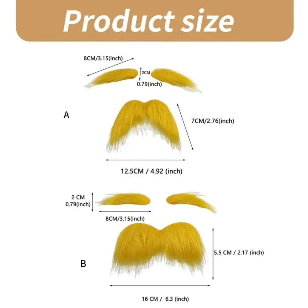 Halloween Accessories Adhesive Mustache Eyebrows Set Costume - Image 6