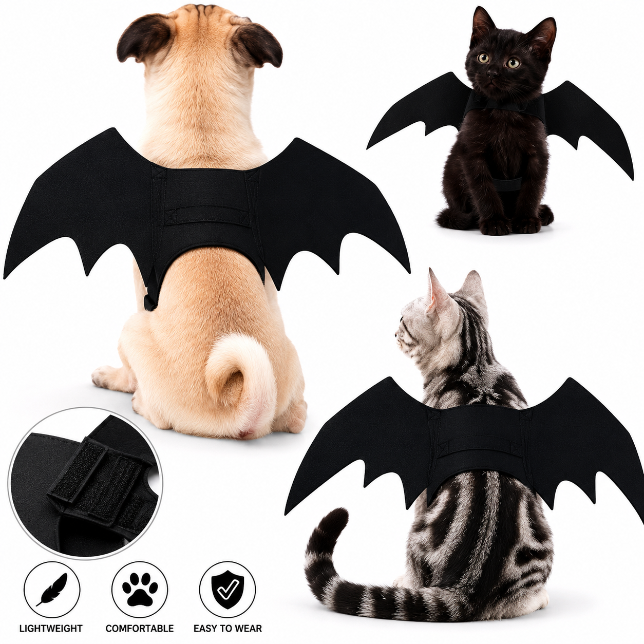 Accesorios de Halloween Disfraz de Alas de Murciélago para Mascotas