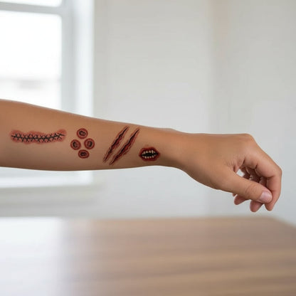 Halloween Accessories Horror Tattoos Wound Effects - Image 1
