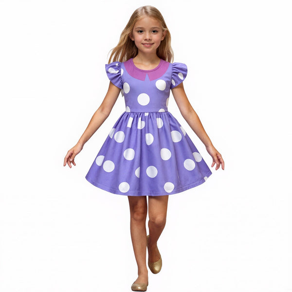 Kids Halloween Costume Dress Polka Dot Ruffle Party Outfit