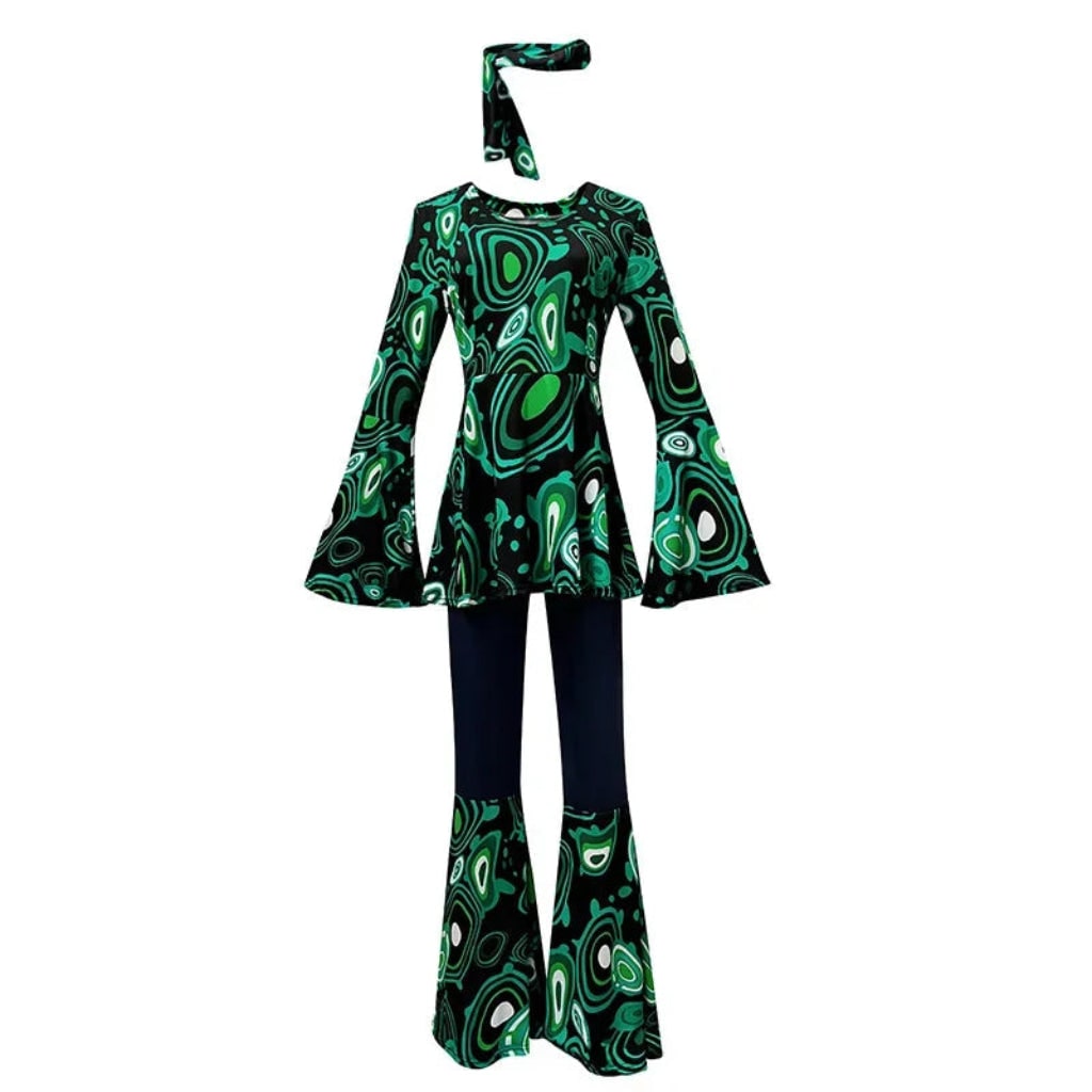 Halloween Costumes Adult Retro Hippie Bell Bottom Set - Image 5