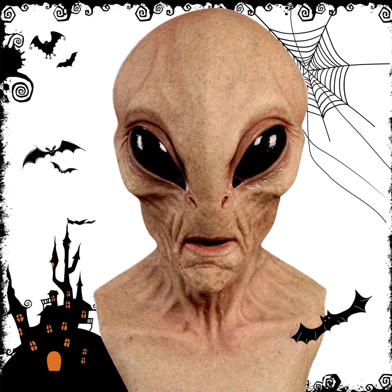 Halloween Costumes Alien Mask Spooky Party - Image 2