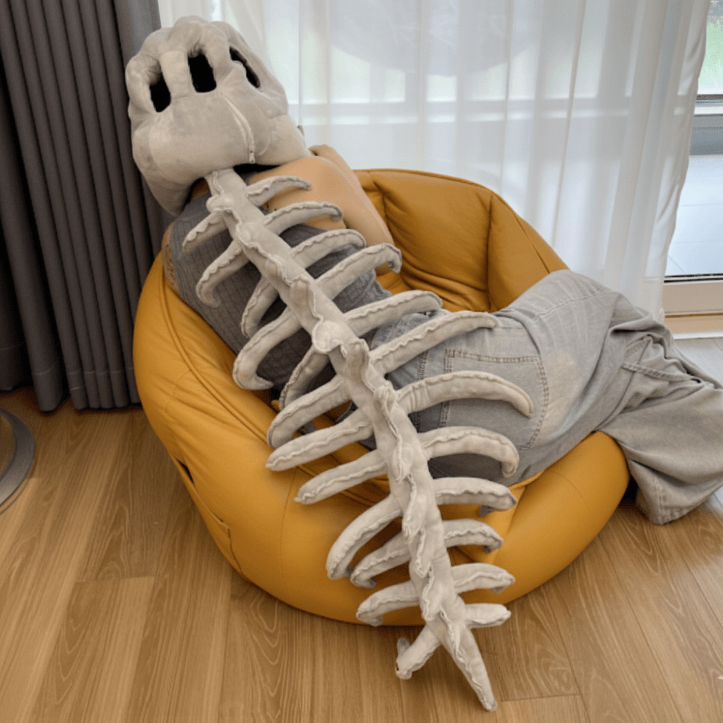 Halloween Costumes Dinosaur Skeleton Plush Kids Party Outfit - Image 1