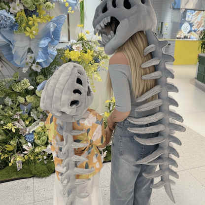 Halloween Costumes Dinosaur Skeleton Plush Kids Party Outfit - Image 3