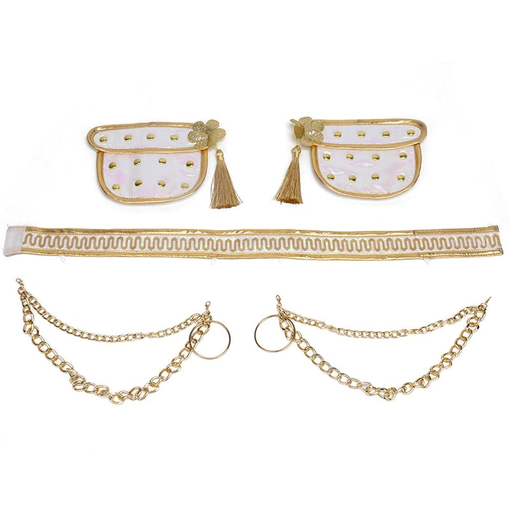 Halloween Costumes Girls Gold Dance Costume Set - Image 3